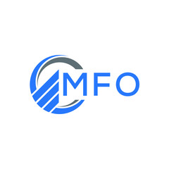 MFO Flat accounting logo design on white  background. MFO creative initials Growth graph letter logo concept. MFO business finance logo design.