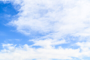 Blue sky background with white clouds. Beauty of nature