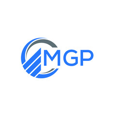 MGP Flat accounting logo design on white  background. MGP creative initials Growth graph letter logo concept. MGP business finance logo design.