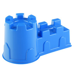 Blue sand mold isolated on a white background, close-up. Molds for playing in the sandbox. Build...
