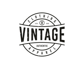 Vintage Label Badge logo design for shirt cloth apparel 
