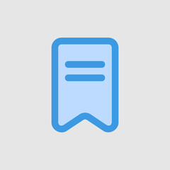 Bookmark icon in blue style about essentials, use for website mobile app presentation