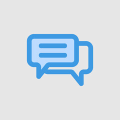 Chat icon in blue style about essentials, use for website mobile app presentation