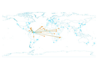 Export concept map for Guyana, vector Guyana map  on white background suitable for export concepts. File is suitable for digital editing and large size prints.