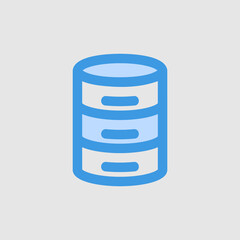 Database icon in blue style about essentials, use for website mobile app presentation