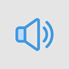 Sound icon in blue style about essentials, use for website mobile app presentation