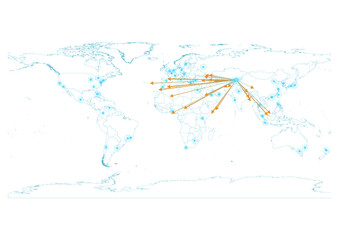 Export concept map for Kyrgyzstan, vector Kyrgyzstan map  on white background suitable for export concepts. File is suitable for digital editing and large size prints.