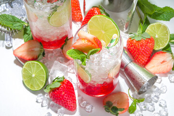 Strawberry iced lemonade