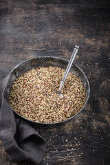 Red, white and brown quinoa.