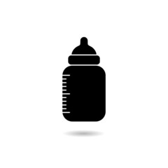 Logotype Baby bottle icon with shadow