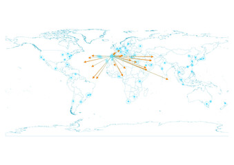Export concept map for Portugal, vector Portugal map  on white background suitable for export concepts. File is suitable for digital editing and large size prints.