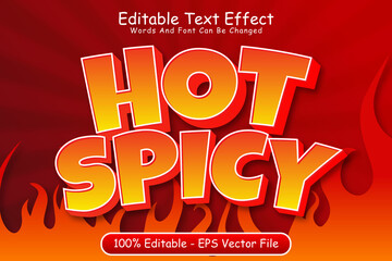 Hot spicy editable Text effect 3 Dimension Emboss cartoon style