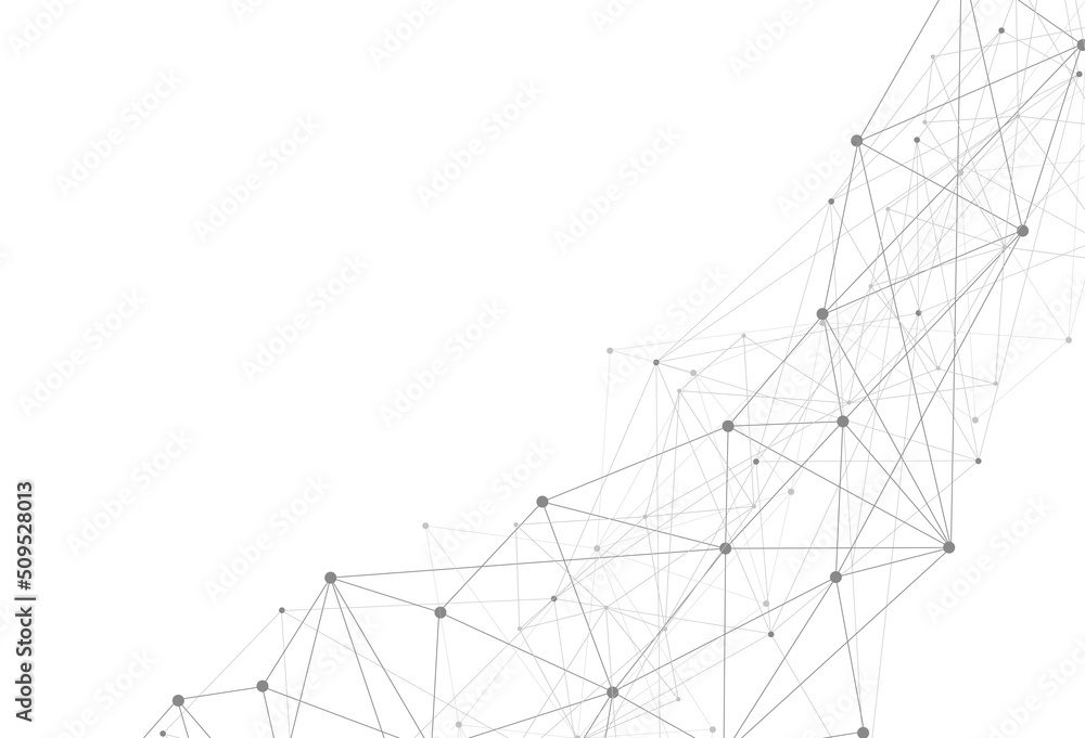 Poster abstract technology lines and dots connection background. geometric design. vector illustration