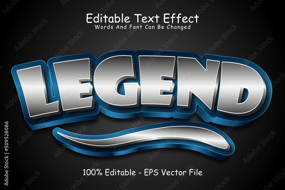 Wall mural Legend editable Text effect 3 Dimension Emboss modern style