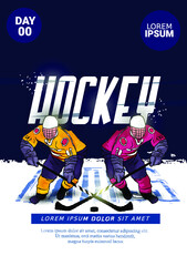 criative flyer desigh of 
Hockey on ice field with players vector illustration.