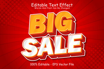 Big sale editable Text effect 3 Dimension Emboss cartoon style