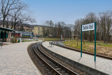 Der Bahnhof Sellin Ost der Rügenschen Bäderbahn, Insel Rügen,