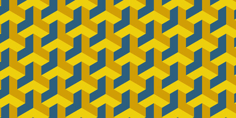 Seamless yellow trilateral illusion pattern