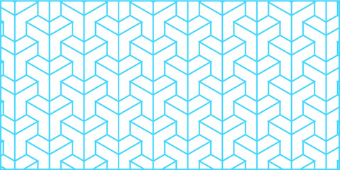 Seamless subtle blue Asian trilateral pattern vector