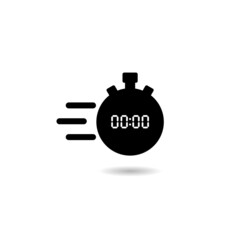  Stopwatch logo icon with shadow