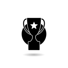 Trophy logo icon with shadow