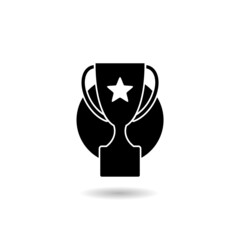 Trophy logo icon with shadow