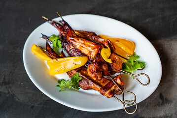 grilled chicken with asparagus and peppers