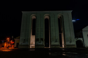 Fototapeta premium Night city of Lutsk Ukraine travel journey