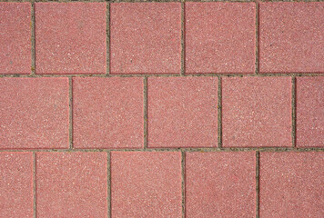 Textura y fondo de adoquines rojos para zona exterior urbana