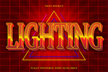 Lighthing Editable Text effect 3D emboss retro style