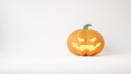 ハロウィーンのジャックオーランタンの背景画像。白背景。