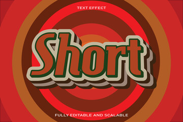 Short editable text 3 Dimension emboss vintage style