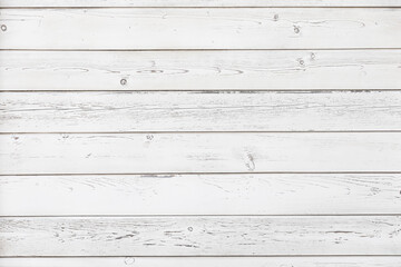 White wood texture background. Shabby white painted wood. Top view surface of the table to shoot...