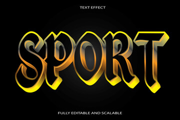 Sport editable text 3 Dimension emboss Neon style