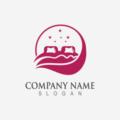 Bed Minimalist Logo image Design Icon Vector