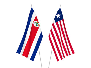 Obraz na płótnie Canvas Republic of Costa Rica and Liberia flags