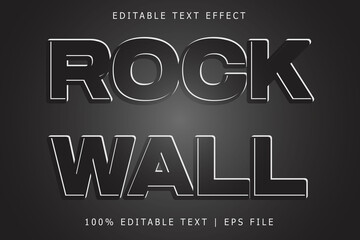 Fototapeta na wymiar Rock wall editable Text effect 3 Dimension emboss simple style