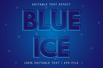 Blue ice editable Text effect 3 Dimension emboss simple style