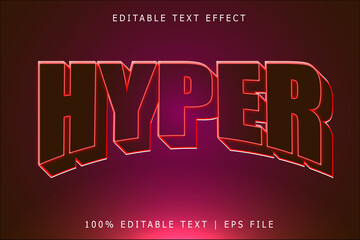 Hyper editable Text effect 3 Dimension emboss modern style