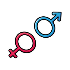 Vector illustration of gender symbols.