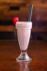 strawberry smoothie with strawberry