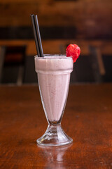 strawberry smoothie with cream