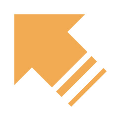 Orange ascending left diagonal icon illustration