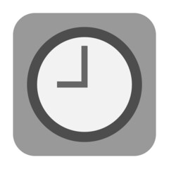 Simple clock icon - gray - time