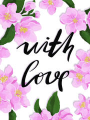 With love Card design. Spring vector holiday illustration.