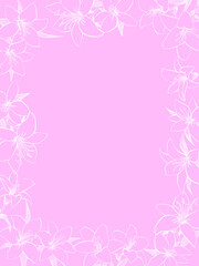 Pink vector card design with lilys