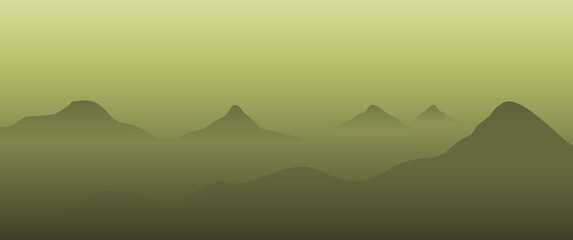 Misty mountain landscape vector illustration suitable for background, desktop background, wallpaper, screensaver, illustration, art gallery.