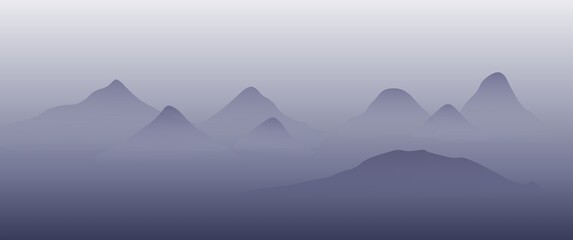 Misty mountain landscape vector illustration suitable for background, desktop background, wallpaper, screensaver, illustration, art gallery.