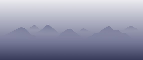 Misty mountain landscape vector illustration suitable for background, desktop background, wallpaper, screensaver, illustration, art gallery.