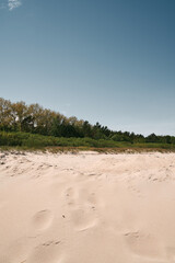 Minimalistic landscape of a seaside. Panorama of a simple seascape